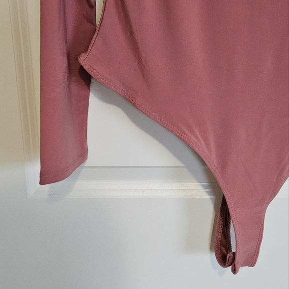 NWT Meraki Rose Mauve Pink Long Sleeve Bodysuit Women's Size Large - Picture 5 of 9